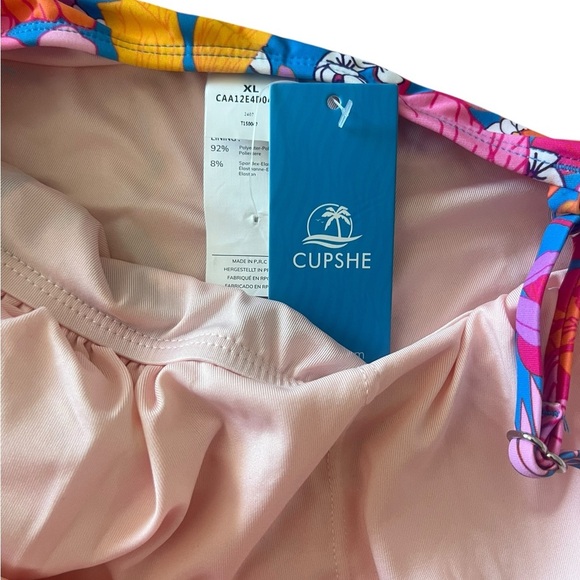 Cupshe Floral One Piece Swimsuit - Orange and Pink - Picture 7 of 8